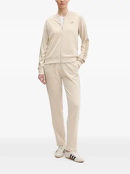 Komplet dresowy Adidas koronkowy sznurowany w paski różowy