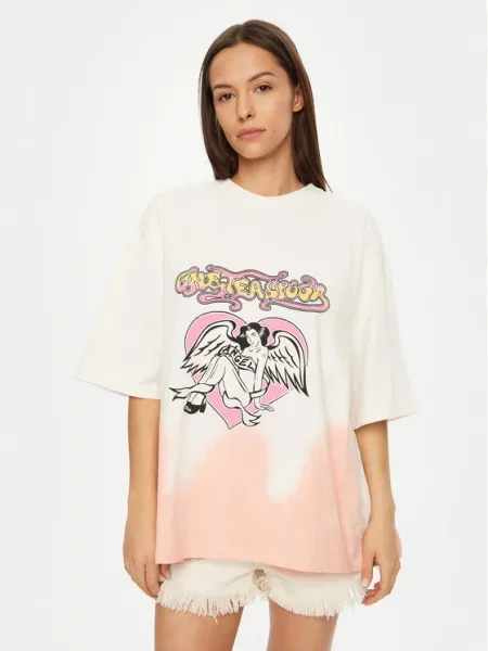 One Teaspoon Футболка Angel Écru Relaxed Fit