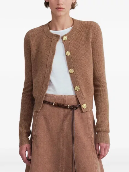 Cardigan Cara Cara cu model floral maro