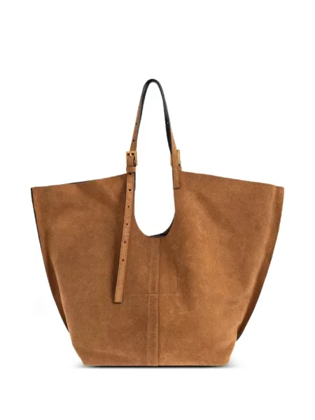 Geantă shopper Allsaints cu cataramă maro