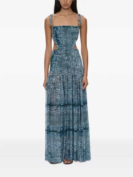 Rochie maxi Christopher Esber cu volane albastru