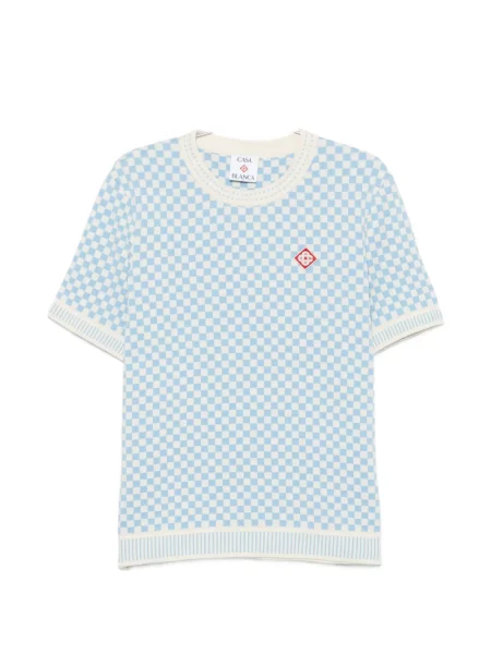 Tricou Casablanca tricotate cu autograf albastru