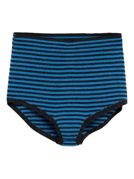 Вълнени шорти Paloma Wool на райета синьо