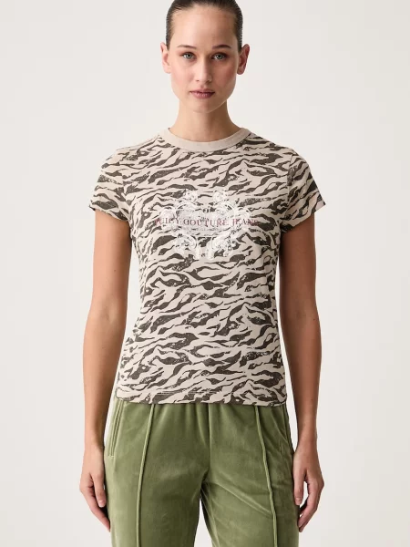 Juicy Couture tričko CAMO ZEBRA béžové