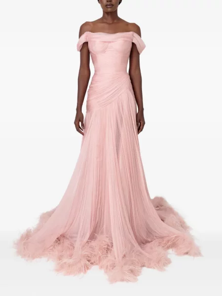 Rochie maxi Iris Serban de costum roz