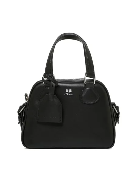 Mała mały torebka skórzana Courreges czarna