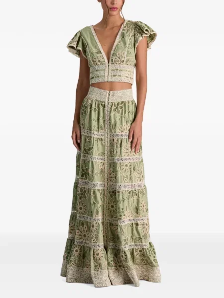 Fusta maxi Alice + Olivia verde