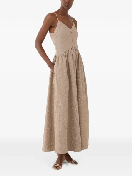 Rochie maxi Eleh evazată maro