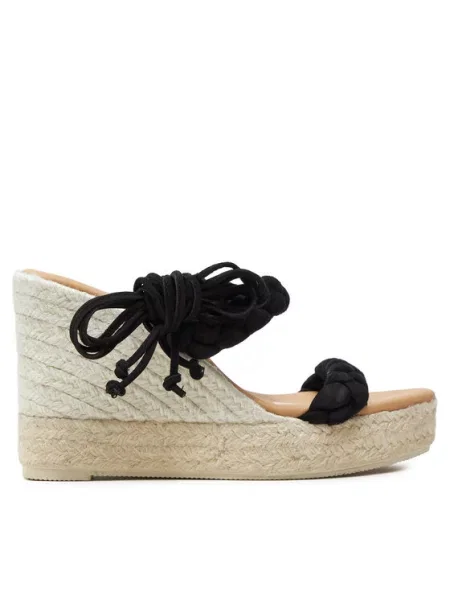 Manebi Espadryle Hamptons Two Braided Bands Wedge Espadrilles K WE czarny