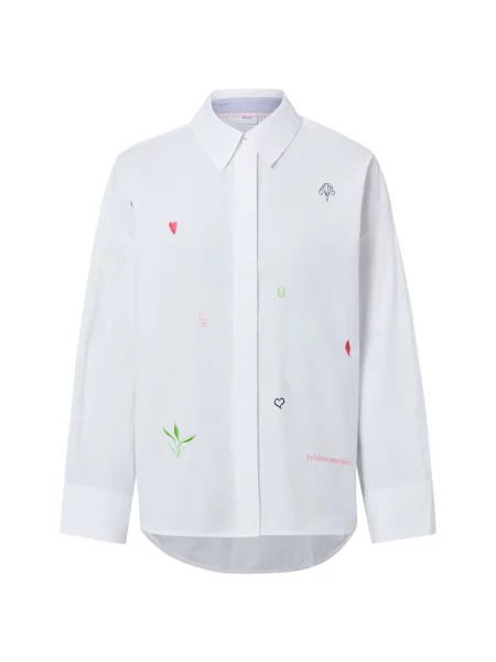 Nümph bluzka koszulowa NUJuna Kobiety jednolity XS/S biały