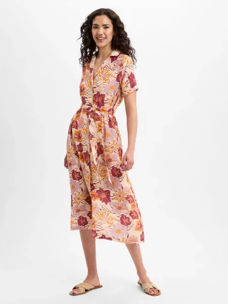 Ragwear sukienka maxi Sawira Long Kobiety wzorzysty L pomarańczowy