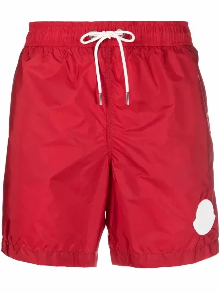 Pantaloni scurți Moncler cu autograf roșu