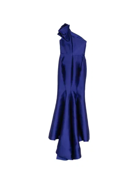 Rochie Marchesa cu funde asimetrică violet