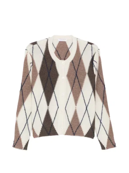 Cardigan Majestic Filatures tricotate cu model argyle