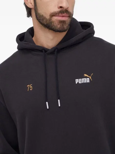 Hanorac cu glugă Puma cu broderie negru