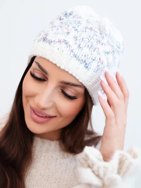 Căciulă Kesi de cristal cu model norvegian alb