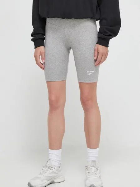 Kraťasy Reebok melanžové high waist šedá