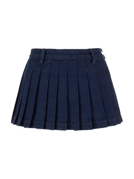 Spódnica plisowana 7 For All Mankind mini niebieska