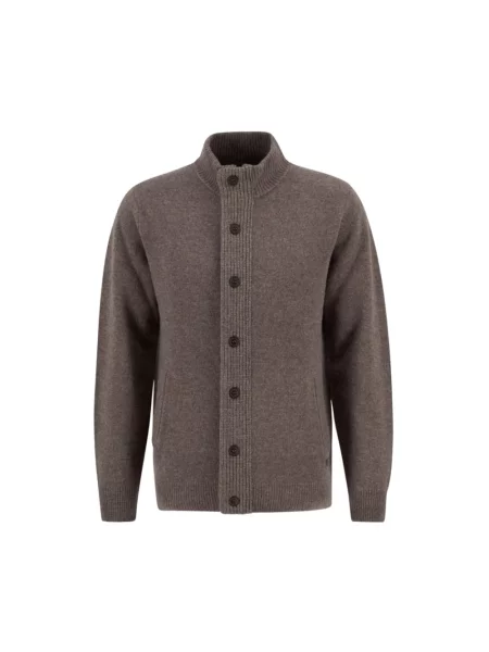 Sweter Barbour wełniany brązowy