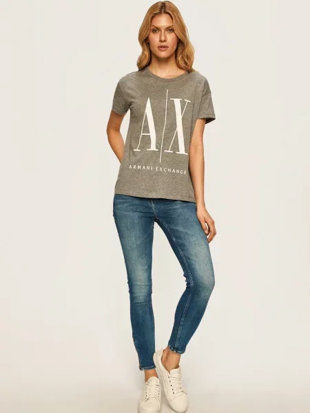 Armani Exchange Tričko šedé