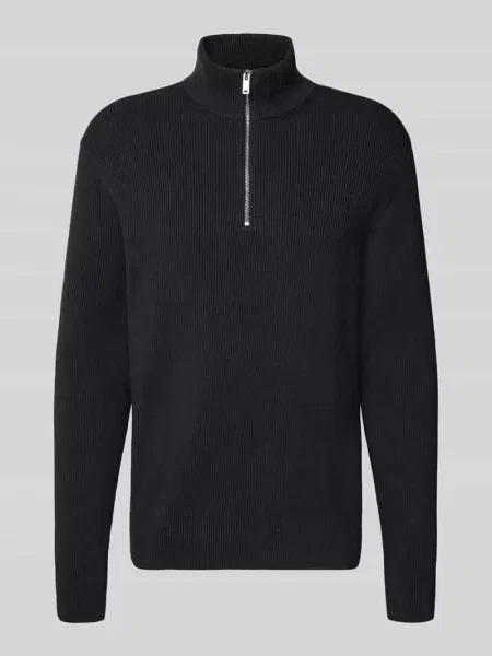 Kurtka z dzianiny z fakturowanym wzorem Lindbergh czarna