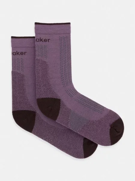 Icebreaker Skarpety Merino Hike + Ultralight Crew grau fioletowe