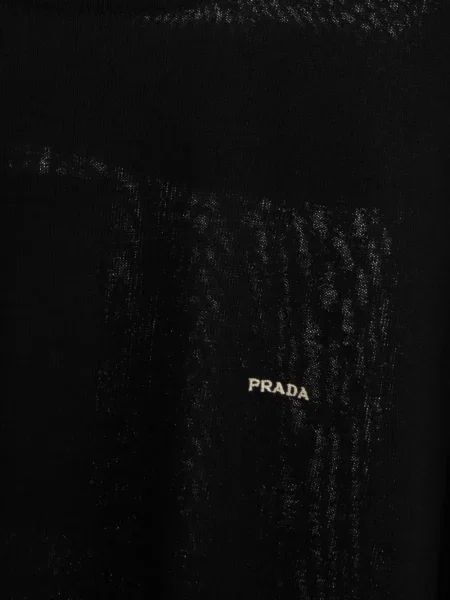 Scurt tricou Prada cu broderie negru