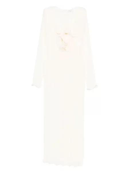 Maksi sukienka maxi Magda Butrym w kwiatki garniturowa biała
