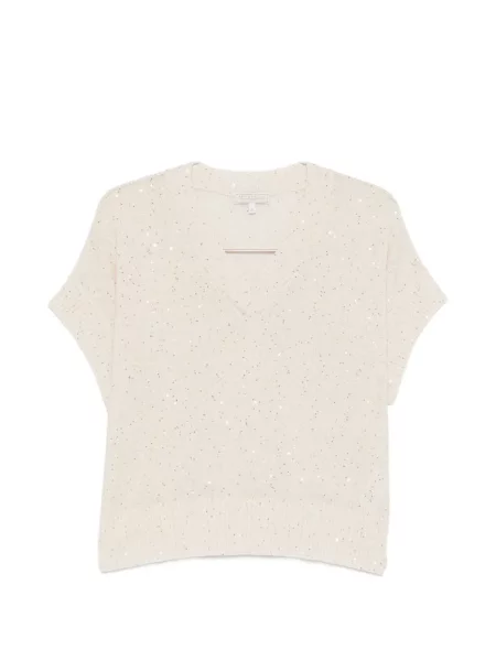 Top Antonelli cu paiete cu decolteu în V