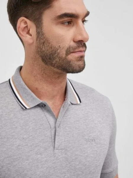 Tricou polo Boss gri