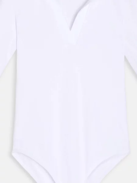 Боді з комірцем білий