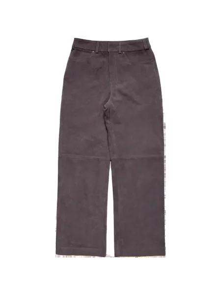 Pantaloni Entire Studios din piele gri
