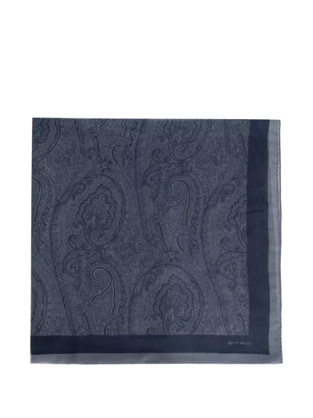 Fular Etro cu imagine cu model paisley albastru