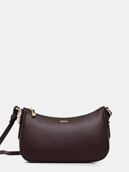 Кожена чанта BOSS NUMAH Minibag лилаво виолетово