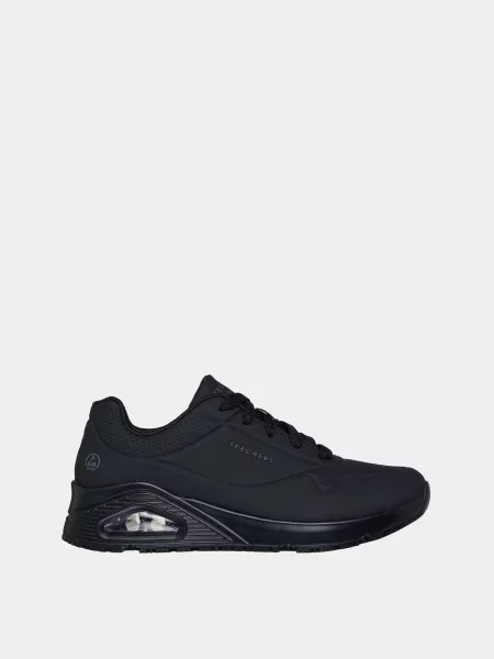 Кожаные повседневные кроссовки Skechers черные