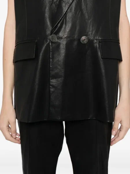 Vestă Cynthia Rowley din piele negru