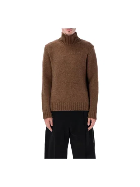 Sweter Studio Nicholson wełniany brązowy