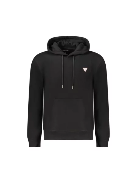 Bluza z kapturem Guess z kapturem z logo czarna