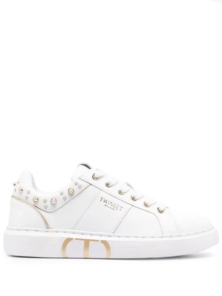Sneakerși Twinset cu perle alb