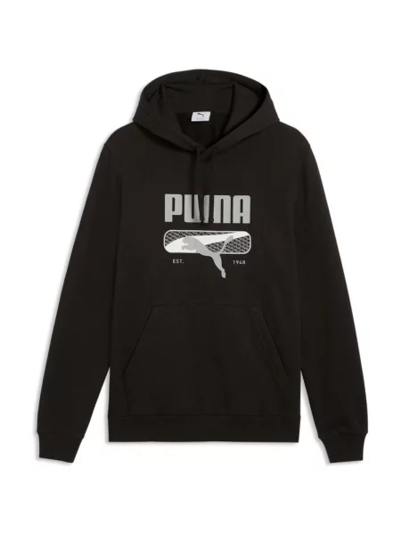 Majica s kapuljačom Puma s autogramom crna