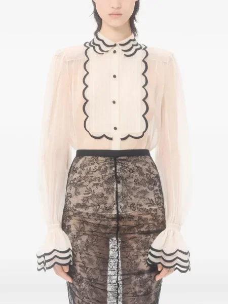 Haftowana koszula Valentino Garavani z organzy