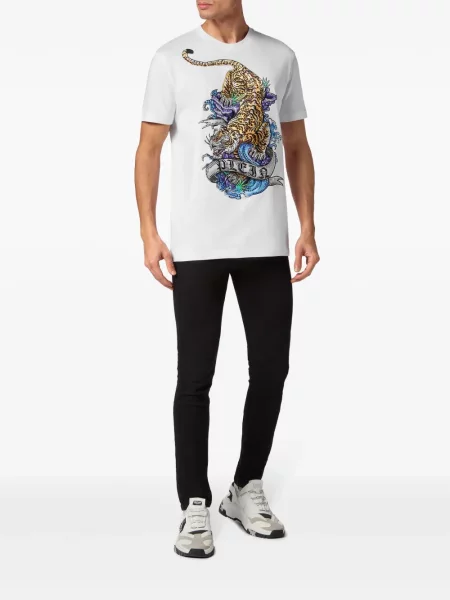 Tričko Philipp Plein s potiskem bílé