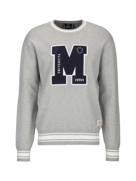 ITALIA Pulover Anteo College gri amestecat / negru alb