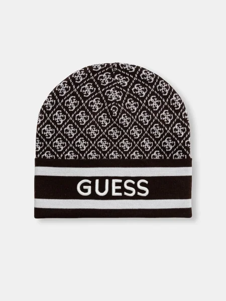 Шапка Guess SEVYN тъмносиньо кафяво