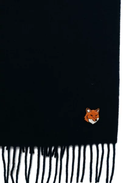 Fular Maison Kitsune cu broderie albastru
