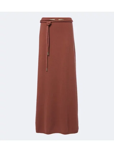 Fusta maxi Max Mara din cașmir maro