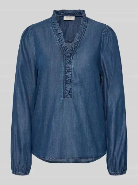 Bluzka w denimu krój regular fit model Wilke' Free/quent niebieska