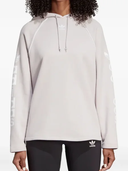 Legginsy Adidas do biegania z nadrukiem z dekoltem w serek czerwone