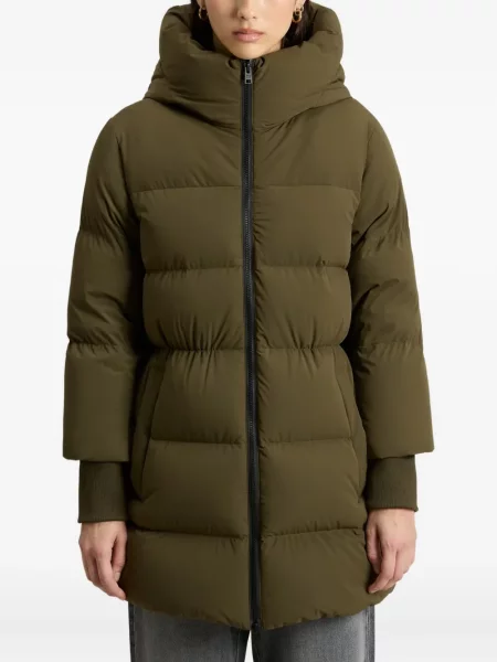 Palton Woolrich cu glugă verde