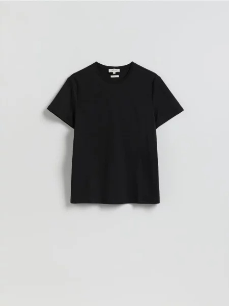 Reserved Tricou slim fit din mercerizat negru